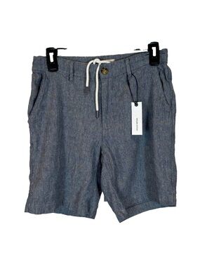 Taylor Stitch The Easy Linen Short in Navy Herringbone, NWT, Sz29, MSRP$98